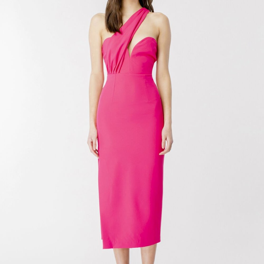 NWT Bardot Lorella Midi Dress Candy Hot Pink Cocktail Party Dress Sz 6 - Barbie